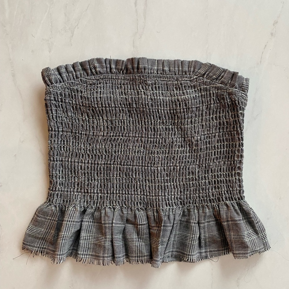 Urban outfitters plaid tube blouse